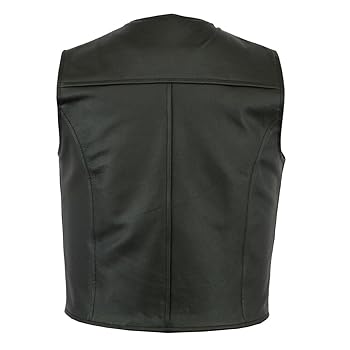 Zeiyignr Black Motorcycle Leather Vest for Men Steampunk